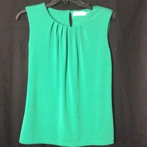 Calvin Klein Pleat Neck Sleeveless Shell